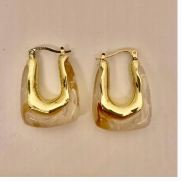 ⭐️✨ FREE Geo Minimal Boho Stone Lock Hipster Hippie Classy Art Modern Earrings - Picture 7 of 8